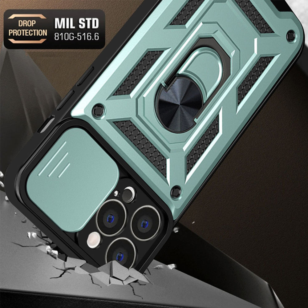 Husa de protectie Techsuit CamShield Series compatibila cu Apple iPhone 13 Pro, acoperire spate, verde