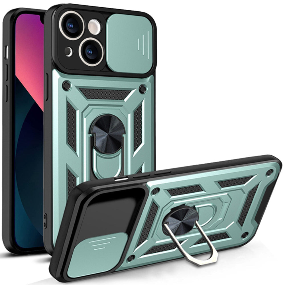 Husa de protectie Techsuit CamShield Series compatibila cu Apple iPhone 13, acoperire spate, verde