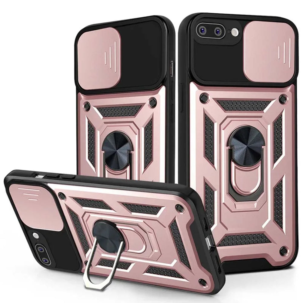 Husa de protectie Techsuit CamShield Series compatibila cu Apple iPhone 8 Plus, acoperire spate, rose gold