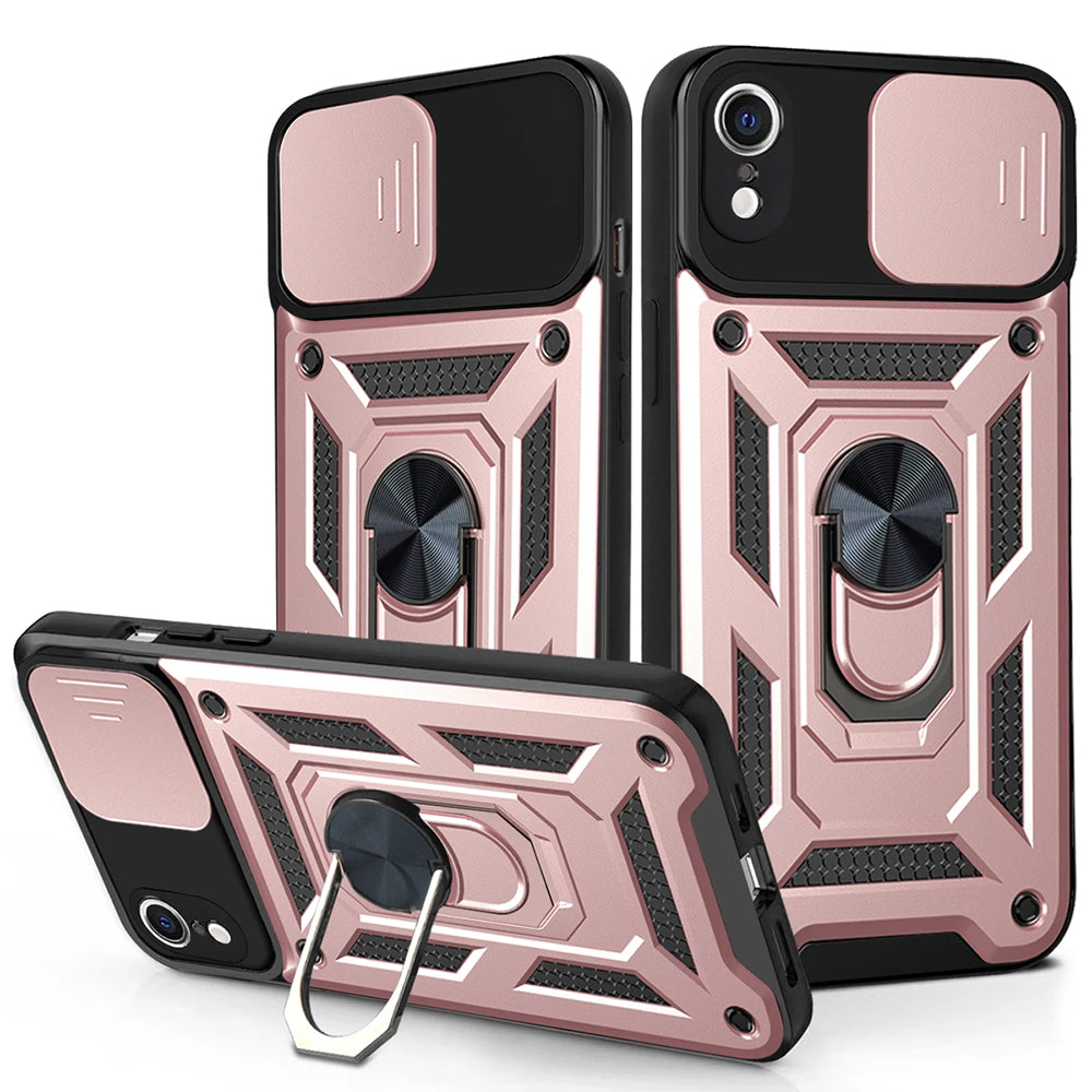 Husa de protectie Techsuit CamShield Series compatibila cu Apple iPhone XR, acoperire spate, rose gold