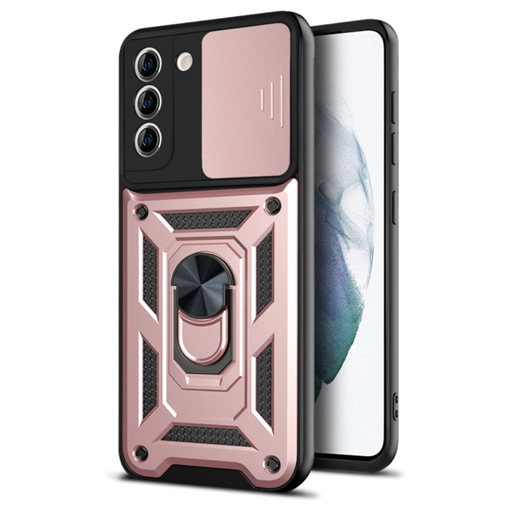Husa de protectie Techsuit CamShield Series compatibila cu Samsung Galaxy S21 Plus 5G, acoperire spate, rose gold