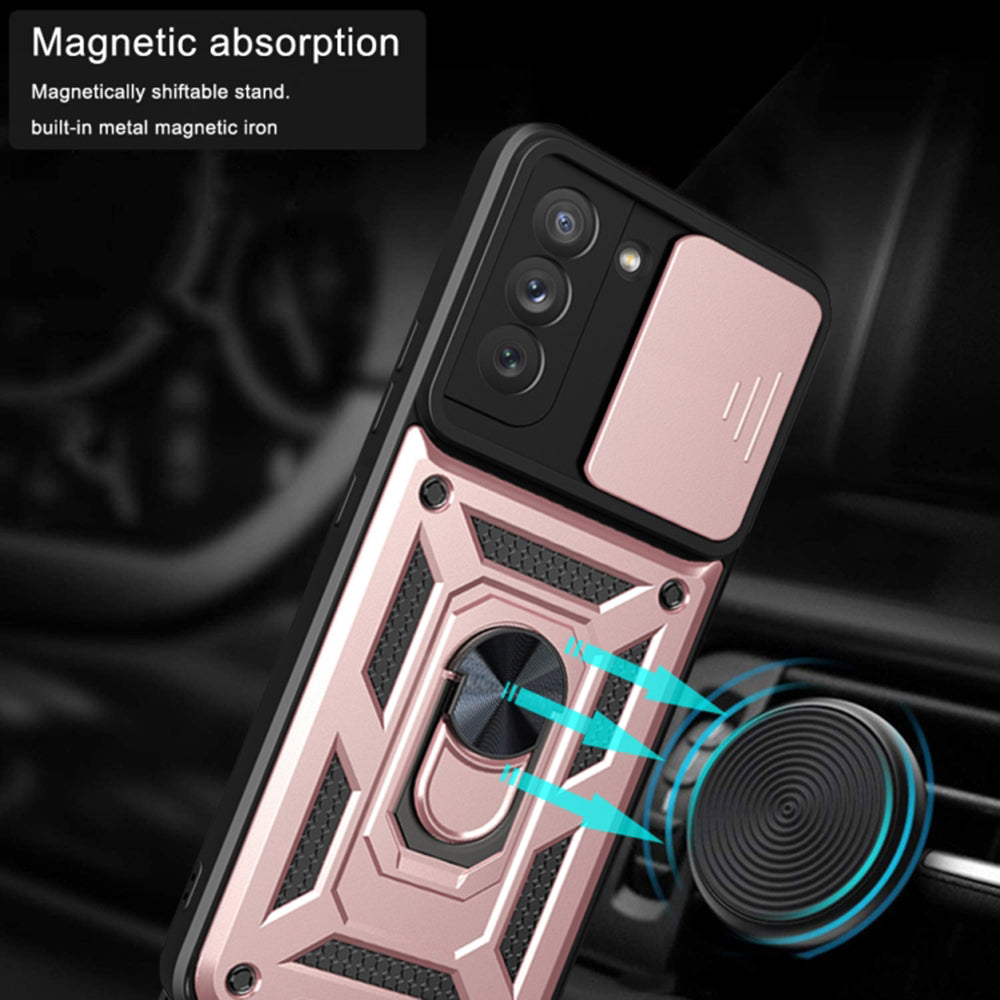 Husa de protectie Techsuit CamShield Series compatibila cu Samsung Galaxy S21 FE 5G, acoperire spate, rose gold