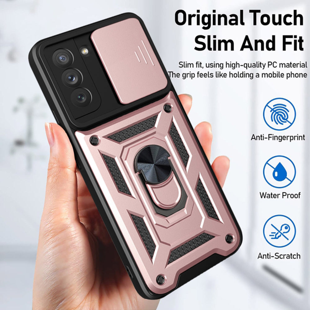 Husa de protectie Techsuit CamShield Series compatibila cu Samsung Galaxy S21 FE 5G, acoperire spate, rose gold