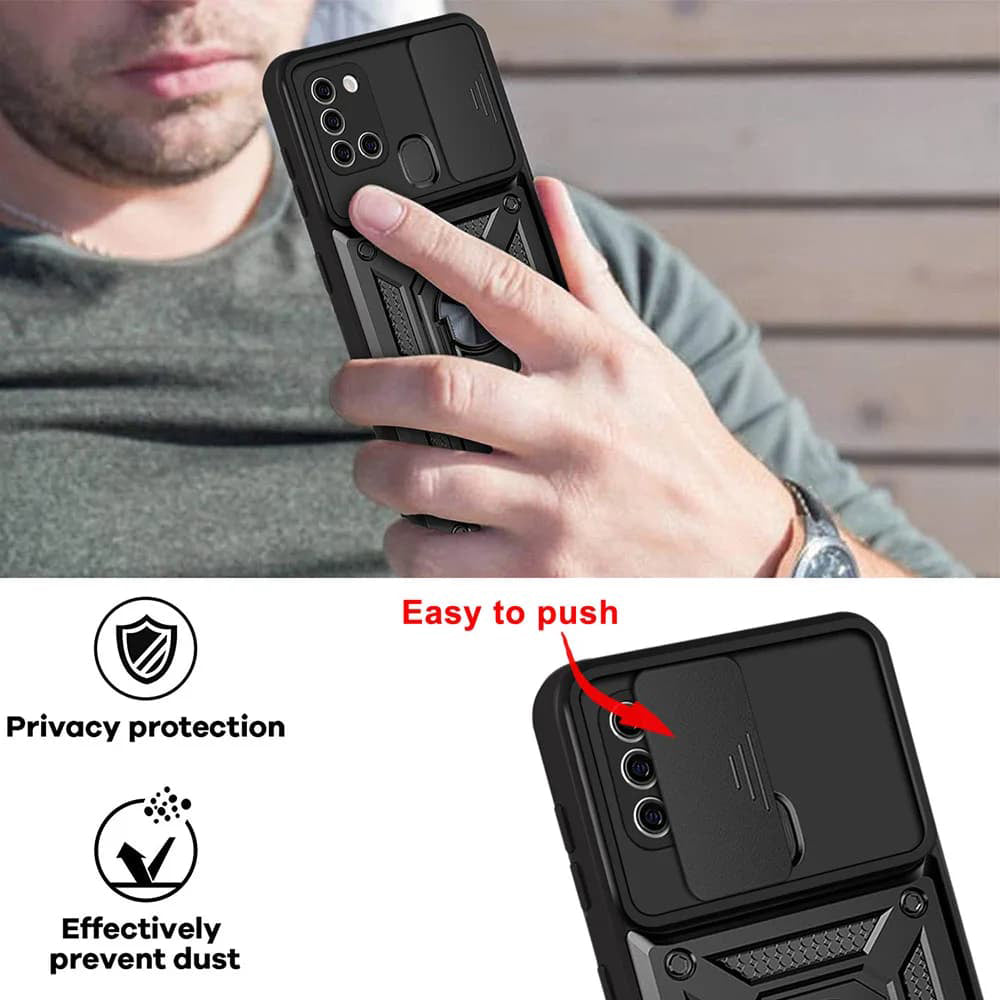 Husa de protectie Techsuit CamShield Series compatibila cu Samsung Galaxy A21s, acoperire spate, rose gold