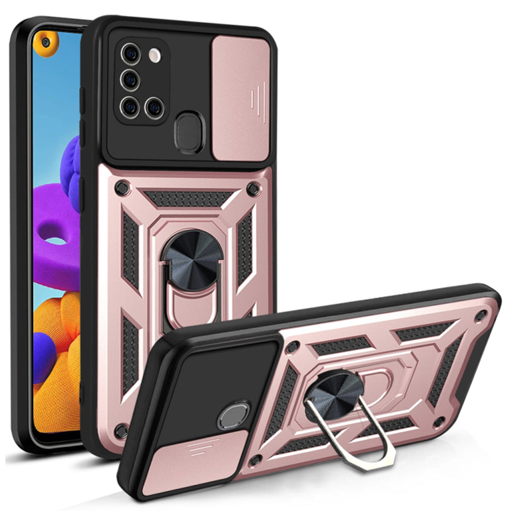 Husa de protectie Techsuit CamShield Series compatibila cu Samsung Galaxy A21s, acoperire spate, rose gold