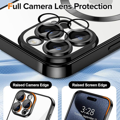Husa de protectie Techsuit Luxury Crystal MagSafecompatibila cu Apple iPhone 15 Pro Max, acoperire spate, negru