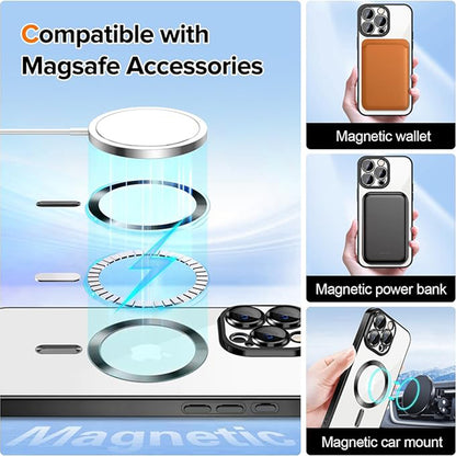 Husa de protectie Techsuit Luxury Crystal MagSafecompatibila cu Apple iPhone 15 Pro Max, acoperire spate, negru