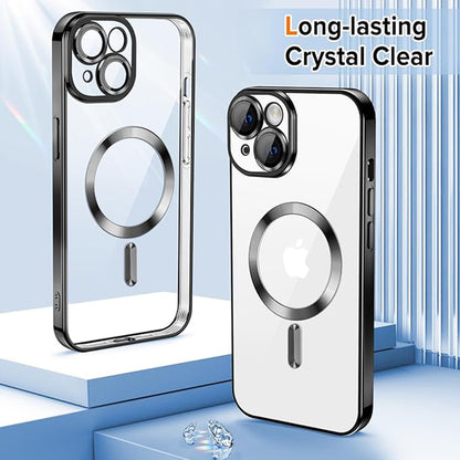 Husa de protectie Techsuit Luxury Crystal MagSafecompatibila cu Apple iPhone 15 Plus, acoperire spate, rosu