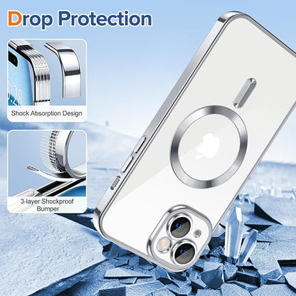 Husa de protectie Techsuit Luxury Crystal MagSafecompatibila cu Apple iPhone 15 Plus, acoperire spate, roz