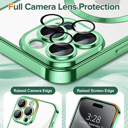 Husa de protectie Techsuit Luxury Crystal MagSafecompatibila cu Apple iPhone 15 Pro, acoperire spate, verde kaki