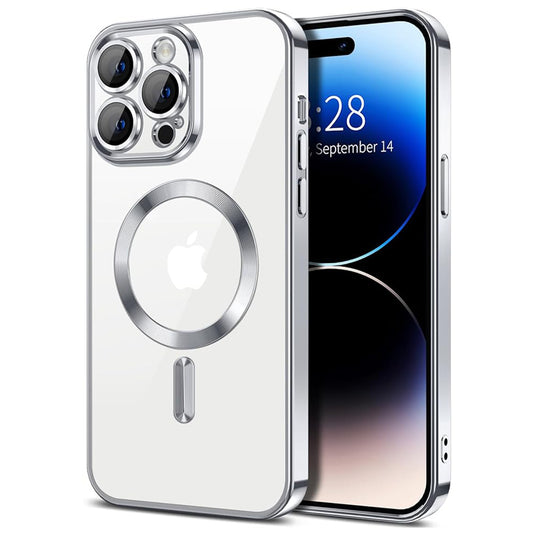Husa de protectie Techsuit Luxury Crystal MagSafecompatibila cu Apple iPhone 14 Pro, acoperire spate, argintiu