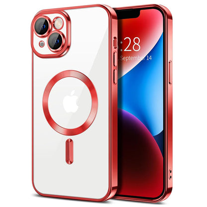 Husa de protectie Techsuit Luxury Crystal MagSafecompatibila cu Apple iPhone 14 Plus, acoperire spate, rosu