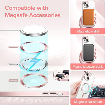 Husa de protectie Techsuit Luxury Crystal MagSafecompatibila cu Apple iPhone 14 Plus, acoperire spate, roz