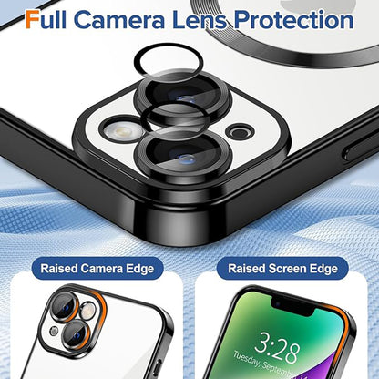 Husa de protectie Techsuit Luxury Crystal MagSafecompatibila cu Apple iPhone 14 Plus, acoperire spate, negru