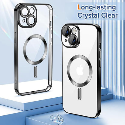 Husa de protectie Techsuit Luxury Crystal MagSafecompatibila cu Apple iPhone 14 Plus, acoperire spate, negru