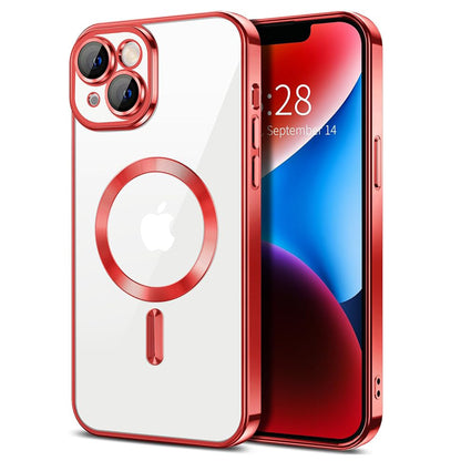 Husa de protectie Techsuit Luxury Crystal MagSafecompatibila cu Apple iPhone 14, acoperire spate, rosu