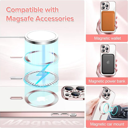 Husa de protectie Techsuit Luxury Crystal MagSafecompatibila cu Apple iPhone 13 Pro Max, acoperire spate, roz