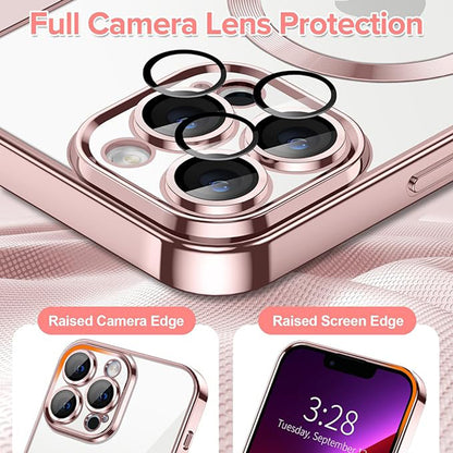 Husa de protectie Techsuit Luxury Crystal MagSafecompatibila cu Apple iPhone 13 Pro Max, acoperire spate, roz