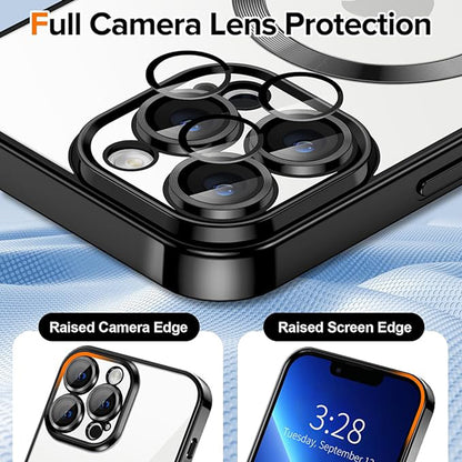 Husa de protectie Techsuit Luxury Crystal MagSafecompatibila cu Apple iPhone 13 Pro Max, acoperire spate, negru