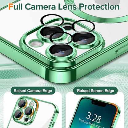 Husa de protectie Techsuit Luxury Crystal MagSafecompatibila cu Apple iPhone 13 Pro, acoperire spate, verde kaki
