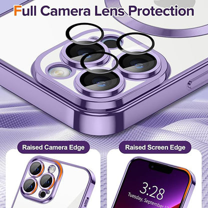 Husa de protectie Techsuit Luxury Crystal MagSafecompatibila cu Apple iPhone 13 Pro, acoperire spate, mov deschis