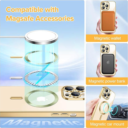 Husa de protectie Techsuit Luxury Crystal MagSafecompatibila cu Apple iPhone 13 Pro, acoperire spate, rose gold