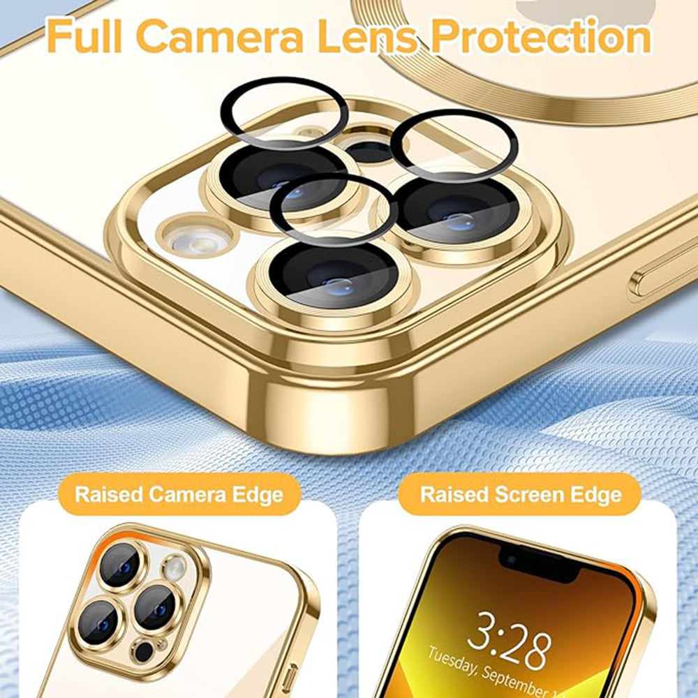 Husa de protectie Techsuit Luxury Crystal MagSafecompatibila cu Apple iPhone 13 Pro, acoperire spate, rose gold
