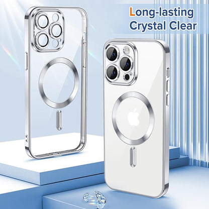 Husa de protectie Techsuit Luxury Crystal MagSafecompatibila cu Apple iPhone 13 Pro, acoperire spate, argintiu