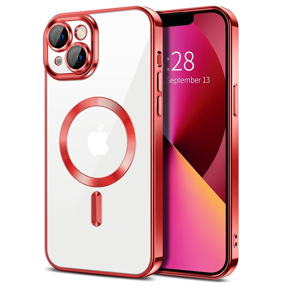 Husa de protectie Techsuit Luxury Crystal MagSafecompatibila cu Apple iPhone 13, acoperire spate, rosu