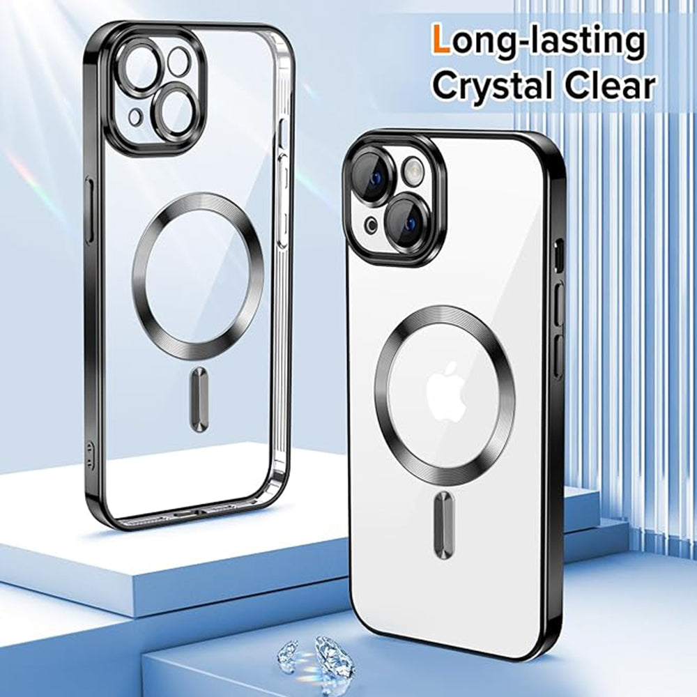 Husa de protectie Techsuit Luxury Crystal MagSafecompatibila cu Apple iPhone 13, acoperire spate, negru