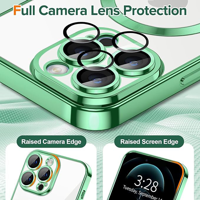 Husa de protectie Techsuit Luxury Crystal MagSafecompatibila cu Apple iPhone 12 Pro, acoperire spate, verde kaki