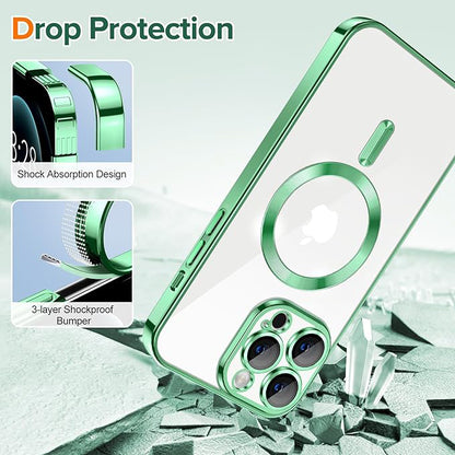 Husa de protectie Techsuit Luxury Crystal MagSafecompatibila cu Apple iPhone 12 Pro, acoperire spate, verde kaki