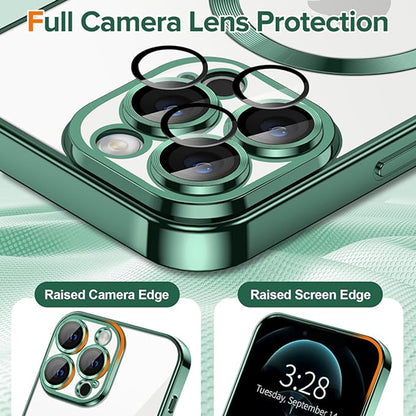 Husa de protectie Techsuit Luxury Crystal MagSafecompatibila cu Apple iPhone 12 Pro, acoperire spate, verde forest