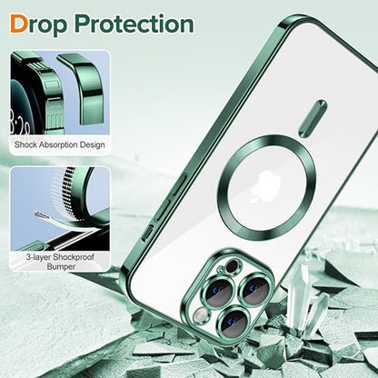 Husa de protectie Techsuit Luxury Crystal MagSafecompatibila cu Apple iPhone 12 Pro, acoperire spate, verde forest