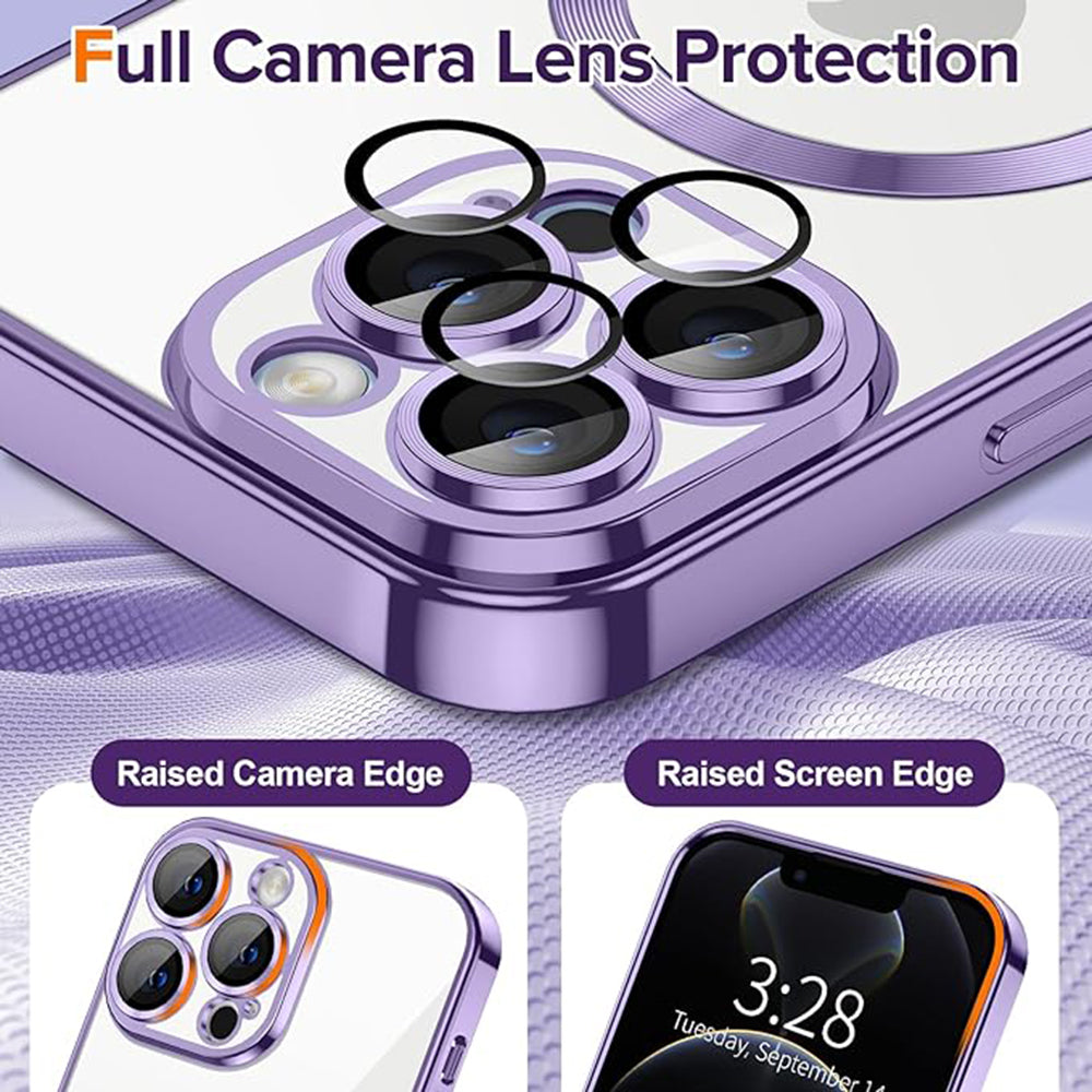 Husa de protectie Techsuit Luxury Crystal MagSafecompatibila cu Apple iPhone 12 Pro, acoperire spate, mov deschis