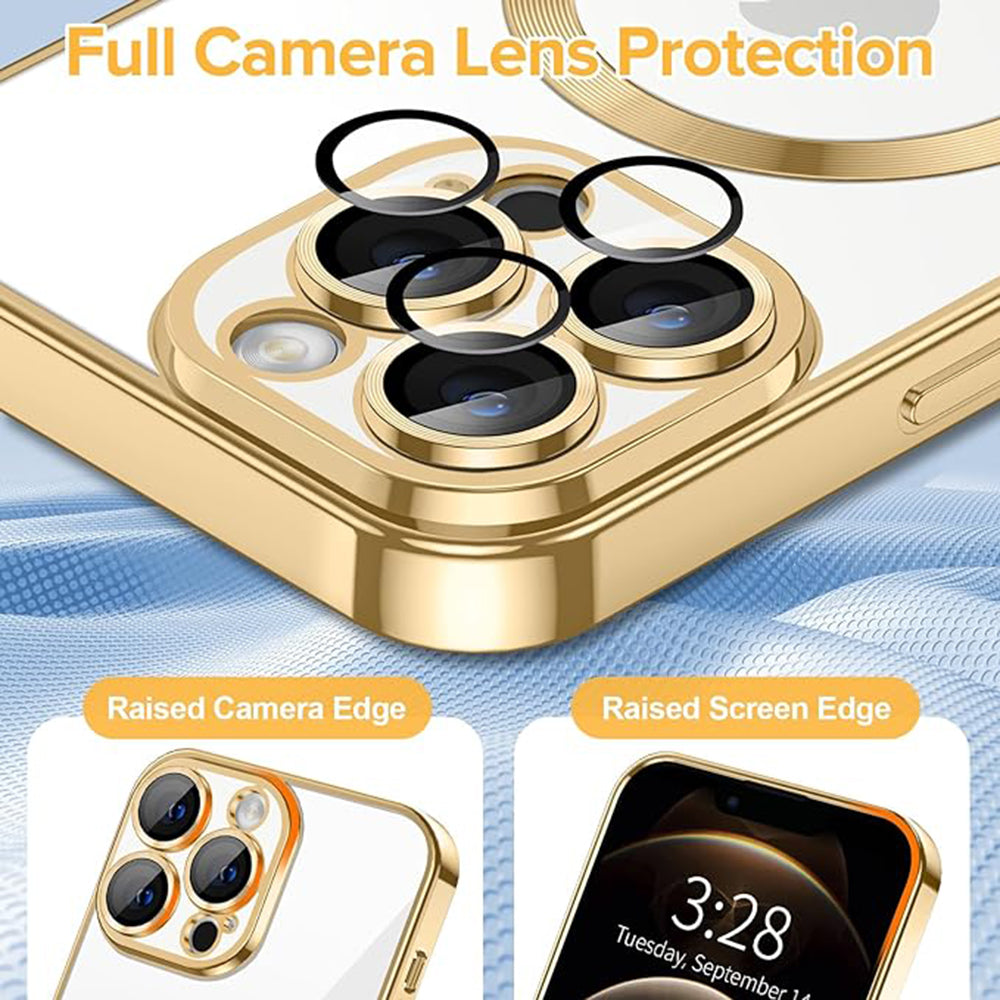 Husa de protectie Techsuit Luxury Crystal MagSafecompatibila cu Apple iPhone 12 Pro, acoperire spate, rose gold