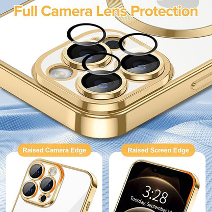 Husa de protectie Techsuit Luxury Crystal MagSafecompatibila cu Apple iPhone 12 Pro, acoperire spate, rose gold