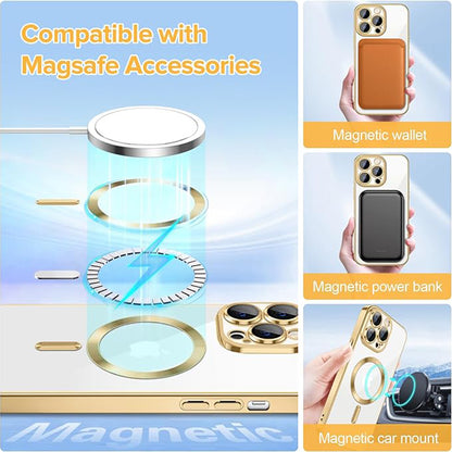 Husa de protectie Techsuit Luxury Crystal MagSafecompatibila cu Apple iPhone 12 Pro, acoperire spate, rose gold