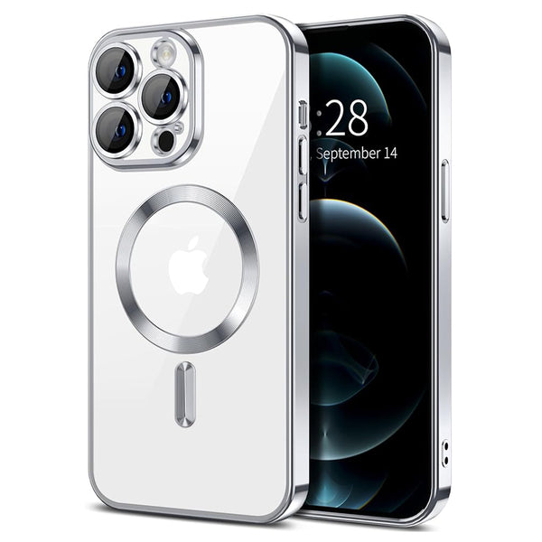 Husa de protectie Techsuit Luxury Crystal MagSafecompatibila cu Apple iPhone 12 Pro, acoperire spate, argintiu