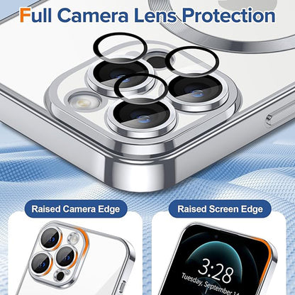 Husa de protectie Techsuit Luxury Crystal MagSafecompatibila cu Apple iPhone 12 Pro, acoperire spate, argintiu