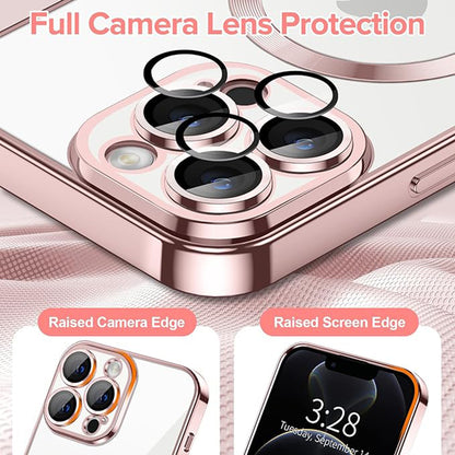 Husa de protectie Techsuit Luxury Crystal MagSafecompatibila cu Apple iPhone 12 Pro, acoperire spate, roz