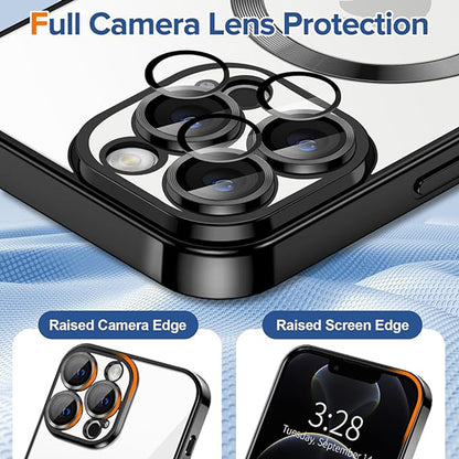 Husa de protectie Techsuit Luxury Crystal MagSafecompatibila cu Apple iPhone 12 Pro, acoperire spate, negru