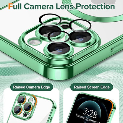 Husa de protectie Techsuit Luxury Crystal MagSafecompatibila cu Apple iPhone 12 Pro Max, acoperire spate, verde kaki