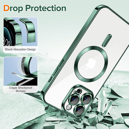 Husa de protectie Techsuit Luxury Crystal MagSafecompatibila cu Apple iPhone 12 Pro Max, acoperire spate, verde forest