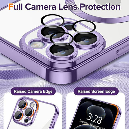 Husa de protectie Techsuit Luxury Crystal MagSafecompatibila cu Apple iPhone 12 Pro Max, acoperire spate, mov deschis