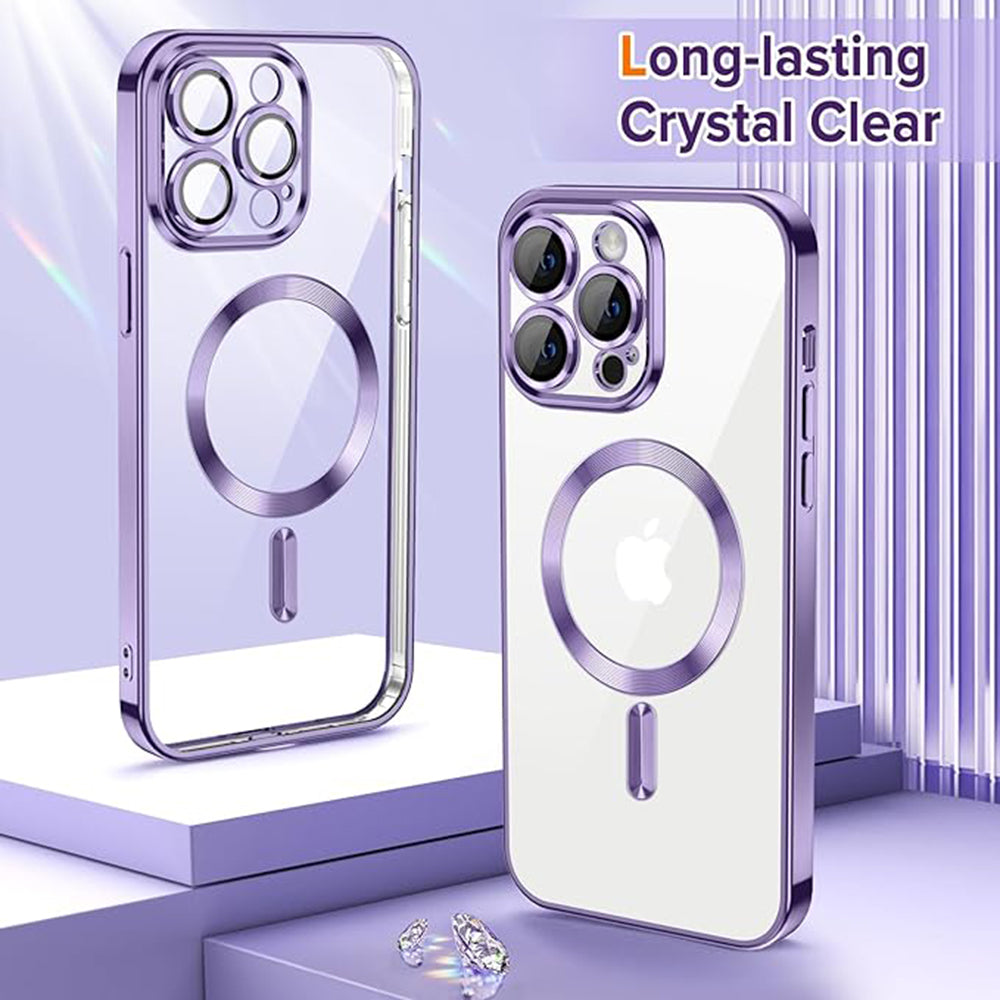 Husa de protectie Techsuit Luxury Crystal MagSafecompatibila cu Apple iPhone 12 Pro Max, acoperire spate, mov deschis