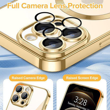Husa de protectie Techsuit Luxury Crystal MagSafecompatibila cu Apple iPhone 12 Pro Max, acoperire spate, rose gold