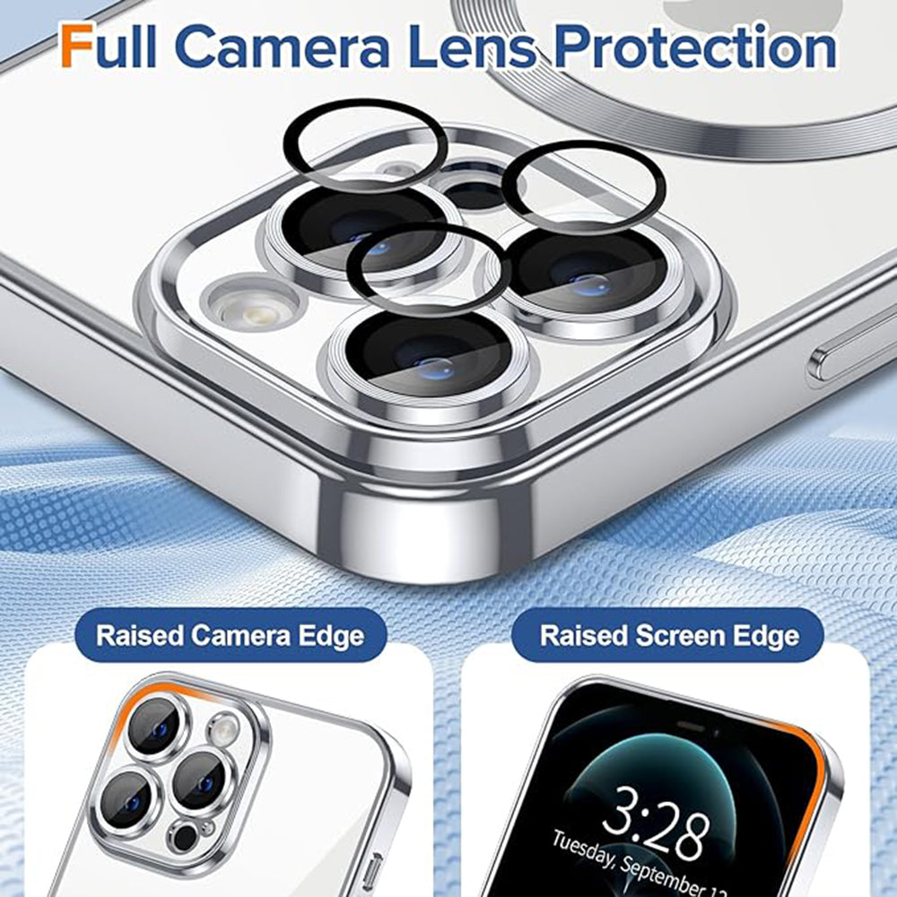 Husa de protectie Techsuit Luxury Crystal MagSafecompatibila cu Apple iPhone 12 Pro Max, acoperire spate, argintiu
