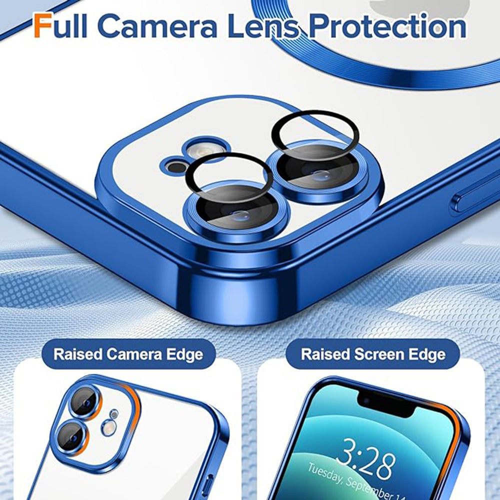 Husa de protectie Techsuit Luxury Crystal MagSafecompatibila cu Apple iPhone 12, acoperire spate, albastru inchis