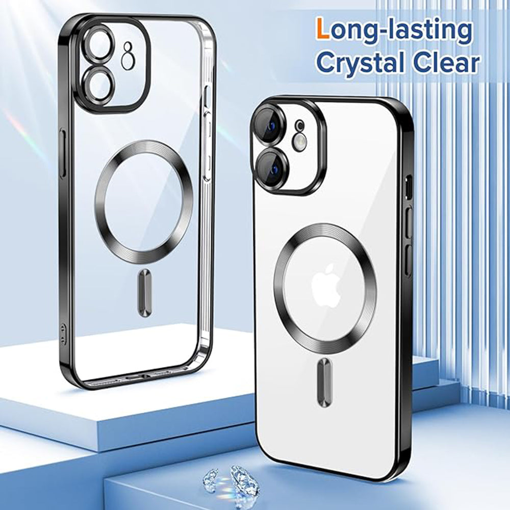 Husa de protectie Techsuit Luxury Crystal MagSafecompatibila cu Apple iPhone 12, acoperire spate, negru
